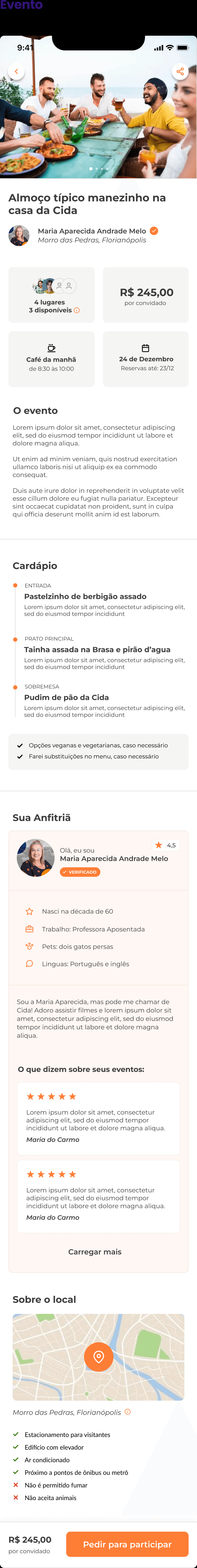 Tela do aplicativo Wellcome mostrando os detalhes de um evento